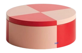 Tin Container HAY Round Red / Soft Pink