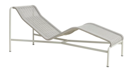 Ligbed HAY Palissade Cord Chaise Longue Sky Grey Powder Coated Steel