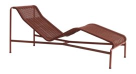 Ligbed HAY Palissade Cord Chaise Longue Iron Red Powder Coated Steel