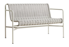 Tuinbank HAY Palissade Cord Dining Bench W. Armrest Sky Grey Powder Coated Steel