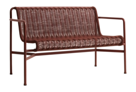 Tuinbank HAY Palissade Cord Dining Bench W. Armrest Iron Red Powder Coated Steel