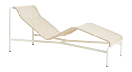 Ligbed HAY Palissade Cord Chaise Longue Cream White Powder Coated Steel