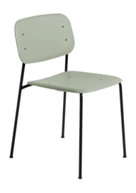 Stoel HAY Soft Edge40 Black Powder Coated Steel 4 Leg Base Standard Glider Dusty Green