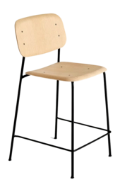 Chaise HAY Soft Edge90 Black Powder Coated Steel 4 Leg Base H65 Standard Glider