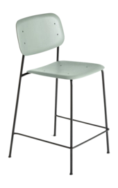 Stoel HAY Soft Edge90 Black Powder Coated Steel 4 Leg Base H65 Standard Glider Dusty Green
