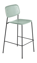 Stoel HAY Soft Edge90 Black Powder Coated Steel 4 Leg Base H75 Standard Glider Dusty Green
