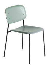Stoel HAY Soft Edge45 Black Powder Coated Steel 4 Leg Base Standard Glider Dusty Green