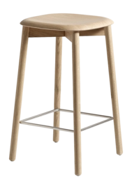 Barstoel HAY Soft Edge82 Water-Based Lacquered Solid Oak 4 Leg Base Stainless Steel Footrest H65
