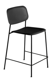Barstoel HAY Soft Edge95 Black Powder Coated Steel 4 Leg Base H65 Standard Glider Black