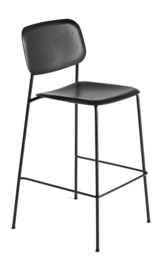 Barstoel HAY Soft Edge95 Black Powder Coated Steel 4 Leg Base H75 Standard Glider Black