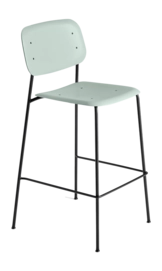 Barstoel HAY Soft Edge95 Black Powder Coated Steel 4 Leg Base H75 Standard Glider Dusty Green