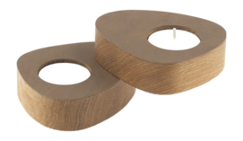 Theelichthouder Lind DNA Curve Nature Nupo Brown (Set van 2)