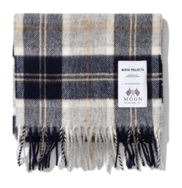 Scarf Norse Projects Men Norse Moon Merino Lambswool Checked Navy