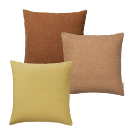 Sierkussenhoes Cozy Cushions Ochre 50 x 50 cm Set van 3
