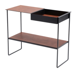 Tisch Lind DNA Konsole Tisch Aufbewahrung - 2 Ablagen Bull Cognac / Black