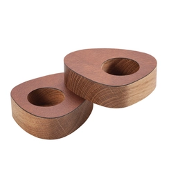 Theelichthouder Lind DNA Curve Nature Bull Cognac (Set van 2)