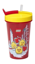 Gobelet Lego Avec Paille Iconic Girl Bright Red 500 ml