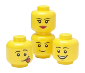 Opbergbox Lego Storage Head Mini Set Bright Yellow (4-Delig)