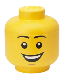 Opbergbox Lego Storage Head Large Happy Boy Bright Yellow