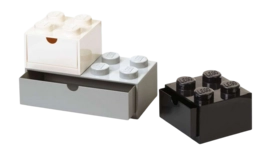 Storage Container Lego Desk Drawer Set White Stone Gray Black