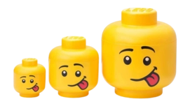 Opbergbox Lego Storage Head Collection Silly Bright Yellow (3-Delig)