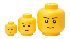 Aufbewahrungsbox Lego Storage Head Collection Boy Bright Yellow (3-teilig)