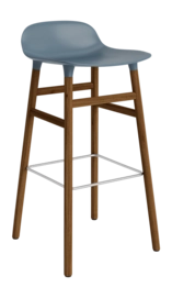 Barstuhl Normann Copenhagen Form Bar Chair 75 cm Steel Blue / Walnut