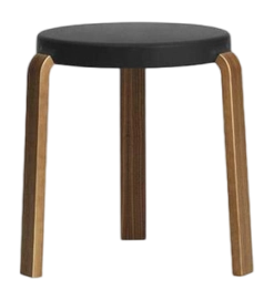 Kruk Normann Copenhagen Tap Stool Walnut Black