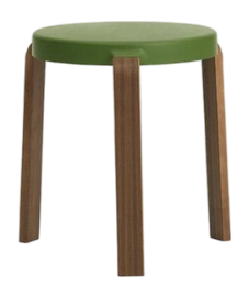 Kruk Normann Copenhagen Tap Stool Walnut Olive