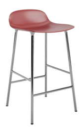 Barstuhl Normann Copenhagen Form Bar Chair 65 cm Red / Chrome