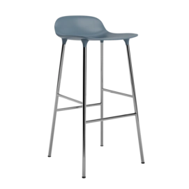 Barstoel Normann Copenhagen Form Barstool 75 cm Chrome Blue