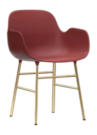 Stoel Normann Copenhagen Form Armchair Brass Red