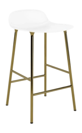 Barstuhl Normann Copenhagen Form Bar Chair 65 cm White / Brass