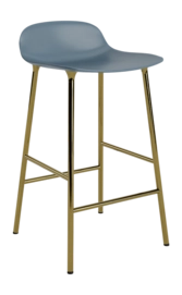 Barstoel Normann Copenhagen Form Barstool 65 cm Brass Blue