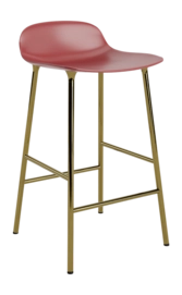 Barstuhl Normann Copenhagen Form Bar Chair 65 cm Red / Brass