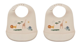 Bavoir Liewood Tilda Silicone Safari Sandy Mix (Ensemble de 2)