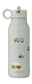 Drinkbeker Liewood Falk Water Bottle Vehicles/Dove Blue Mix 350ml