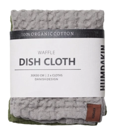 Vaatdoek Humdakin Waffle Stone & Fern (Set van 2)
