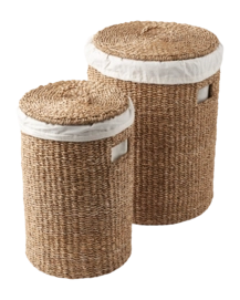 Laundry Basket Humdakin Laundry Hamper Set Organic Cotton Lining (Set of 2)