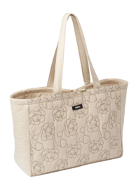 Draagtas Humdakin Maxi Tote Bag Light Stone Peony Quilt