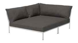 Loungeset Houe Level 2 Cozy Corner Left Frame Muted White Cushion Dark Grey