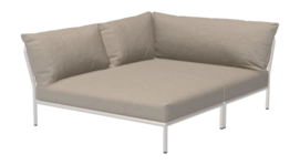 Loungeset Houe Level 2 Cozy Corner Left Frame Muted White Cushion Ash