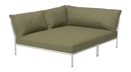 Loungeset Houe Level 2 Cozy Corner Left Frame Muted White Cushion Leaf