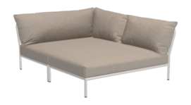 Loungeset Houe Level 2 Cozy Corner Right Frame Muted White Cushion Ash
