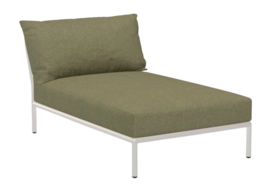 Loungeset Houe Level 2 Chaiselong Frame Muted White Cushion Leaf