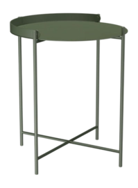Bijzettafel Houe Edge Tray Table Olive Green Ø46,5