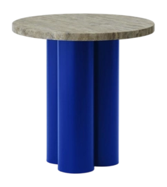 Beistelltisch Normann Copenhagen Dit Table Bright Blue / Travertine Silver