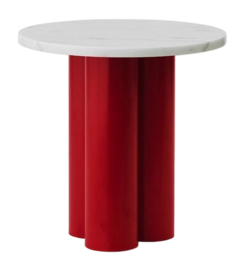 Bijzettafel Normann Copenhagen Dit Table Bright Red White Carrara