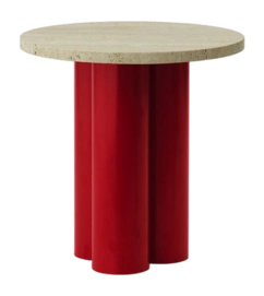 Bijzettafel Normann Copenhagen Dit Table Bright Red Travertine Light