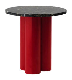 Bijzettafel Normann Copenhagen Dit Table Bright Red Portoro Gold